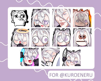 YCH emotes for KuroeNeru (Base from @nicopiyo)